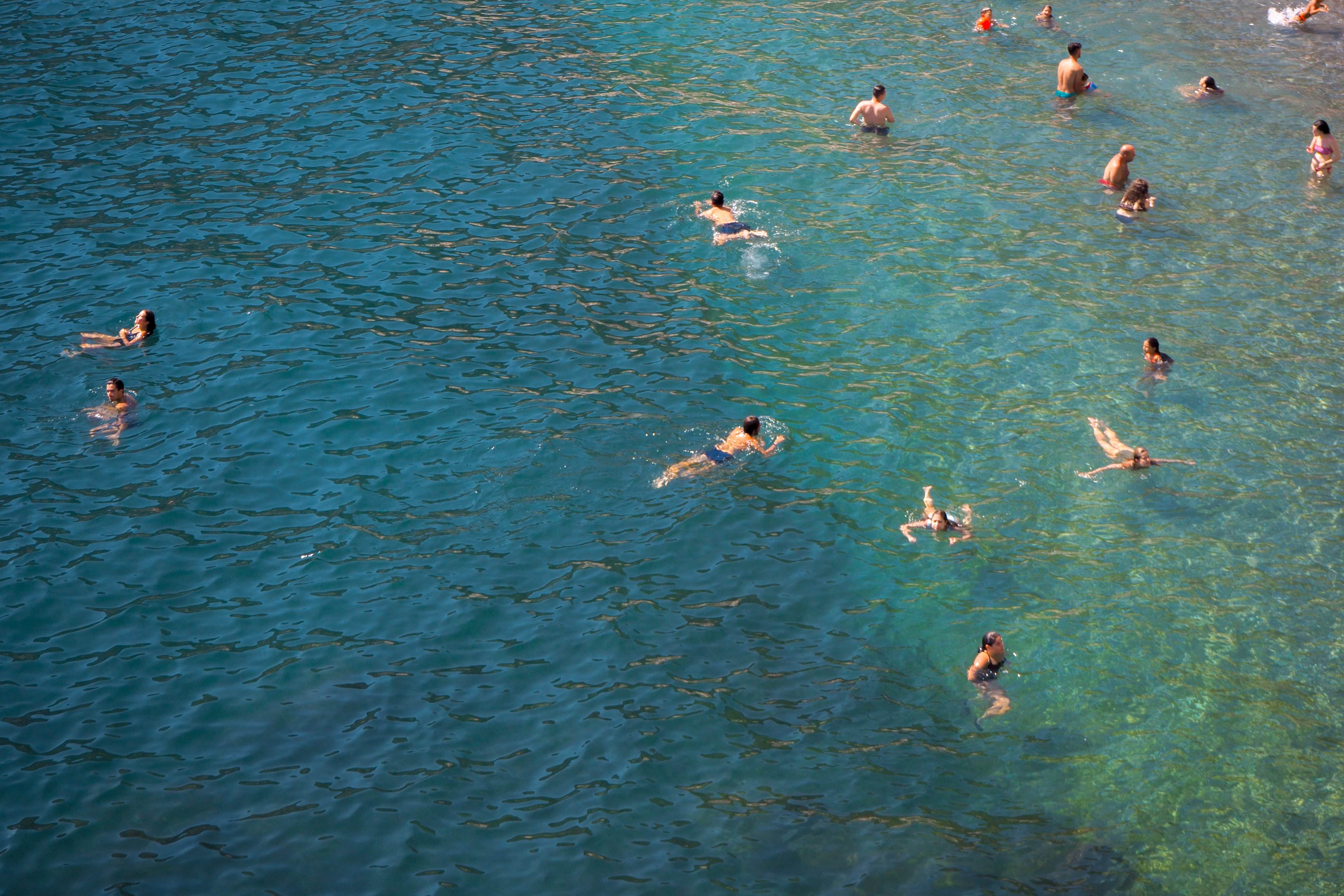 Swimming at the map of the Amalfi Coast