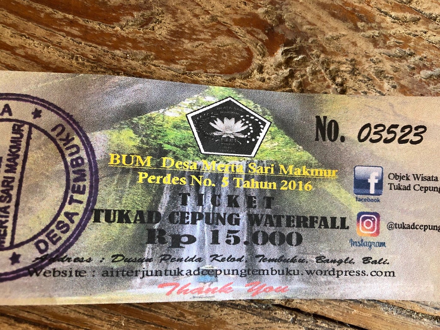 Ticket to the waterfall