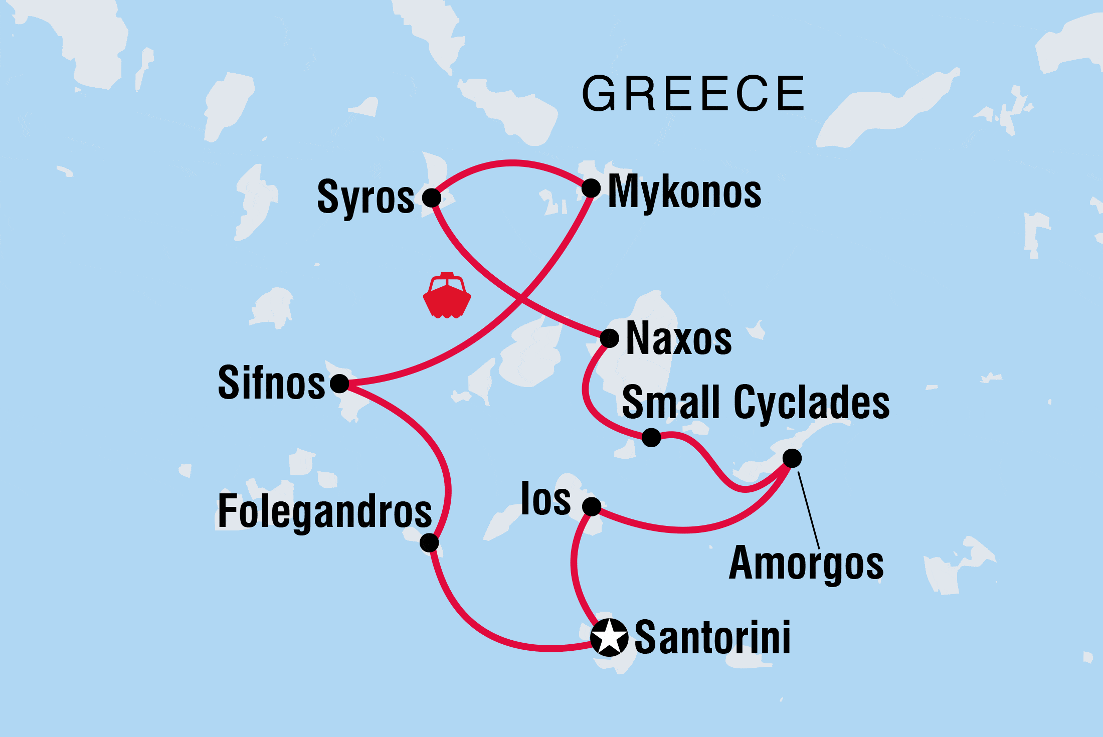 Overview of the Cycladic islands 