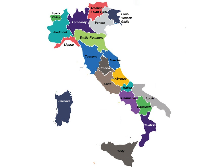 Map of provinces Italy