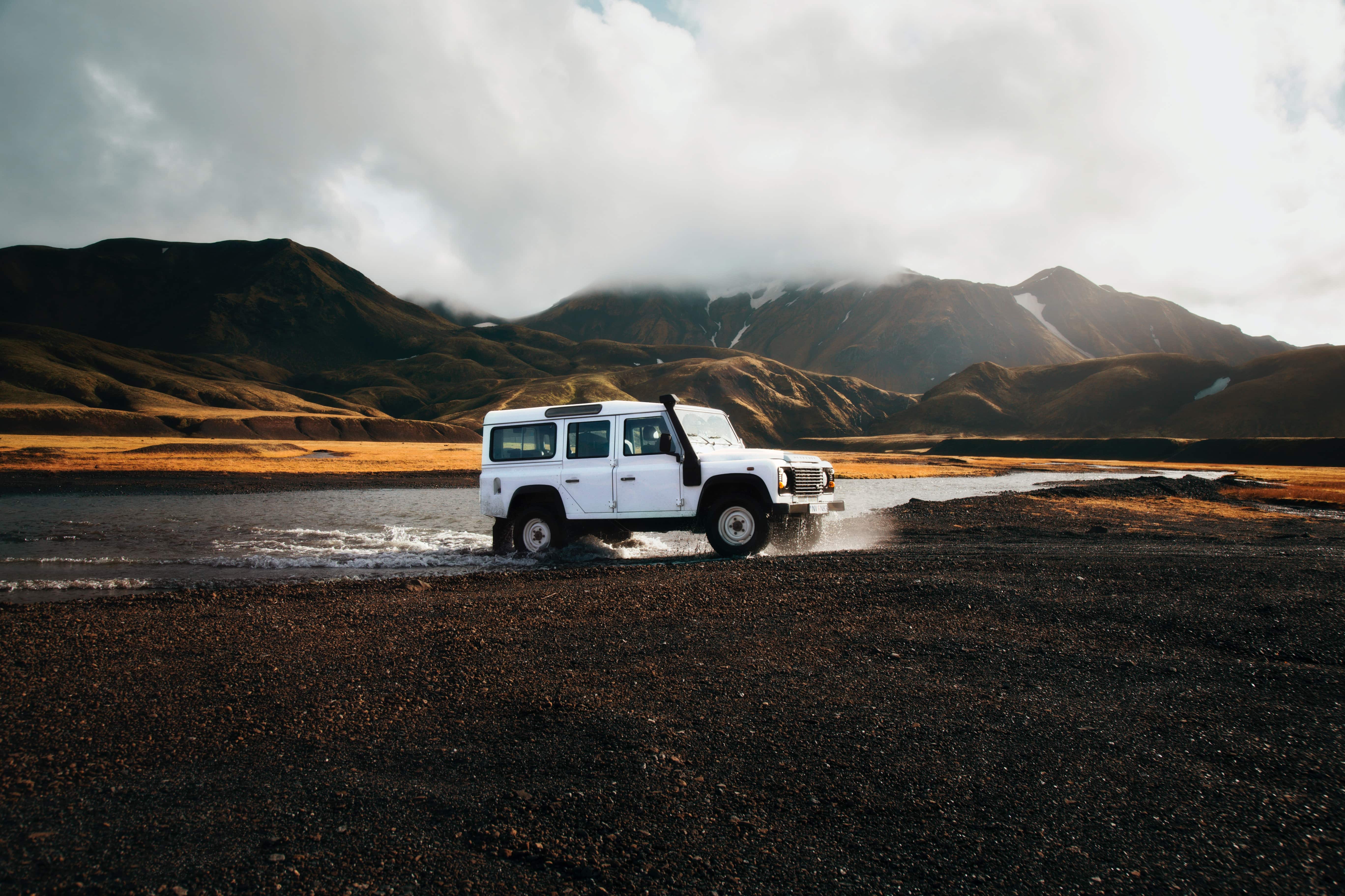 Iceland by car panoramic view