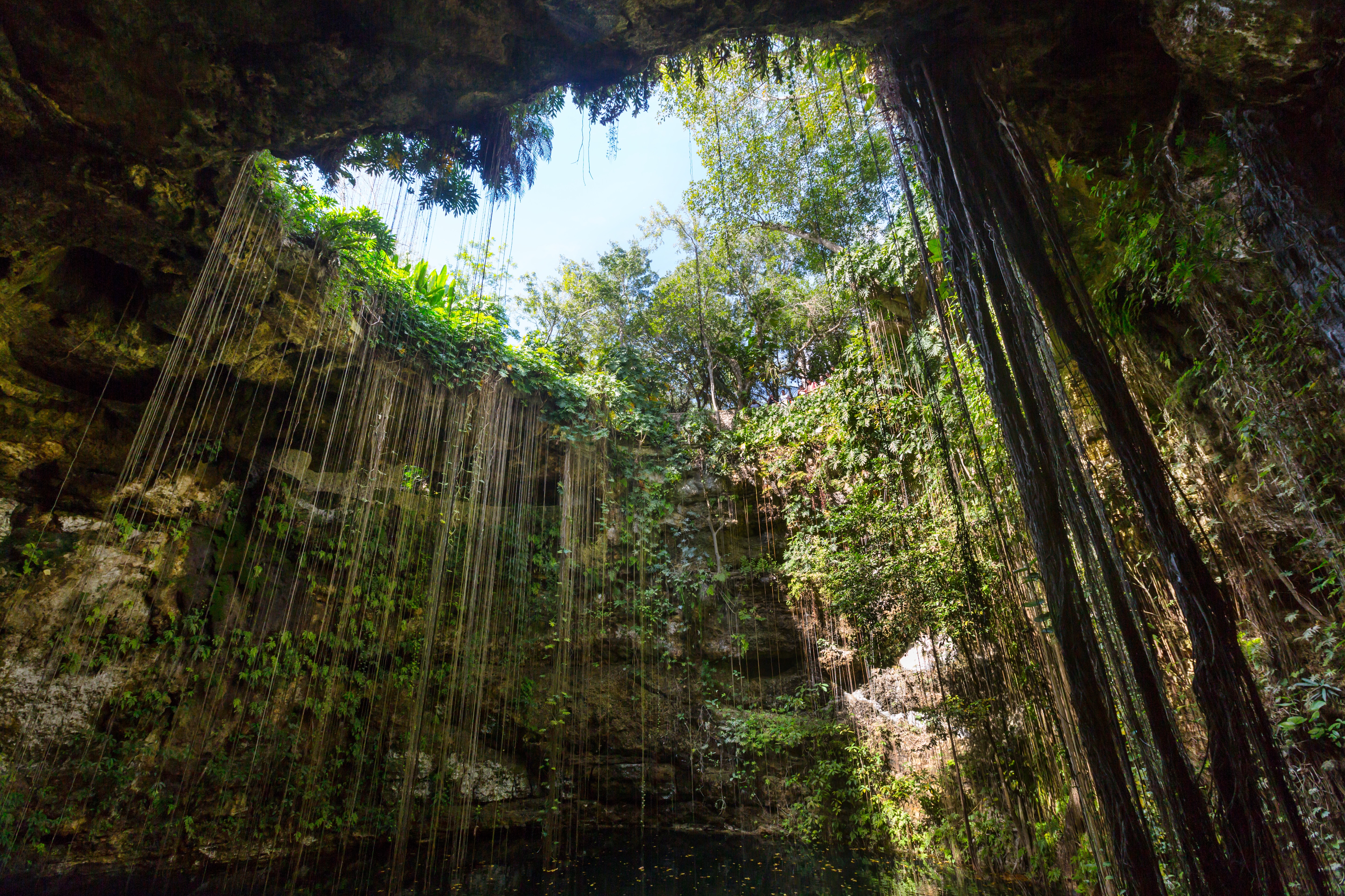 Unusual natural tropical landscapes - Cenote Ik-Kil in Mexico